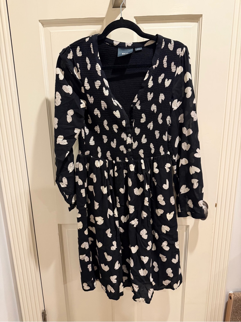 Maeve Black Floral-Trim Blouse